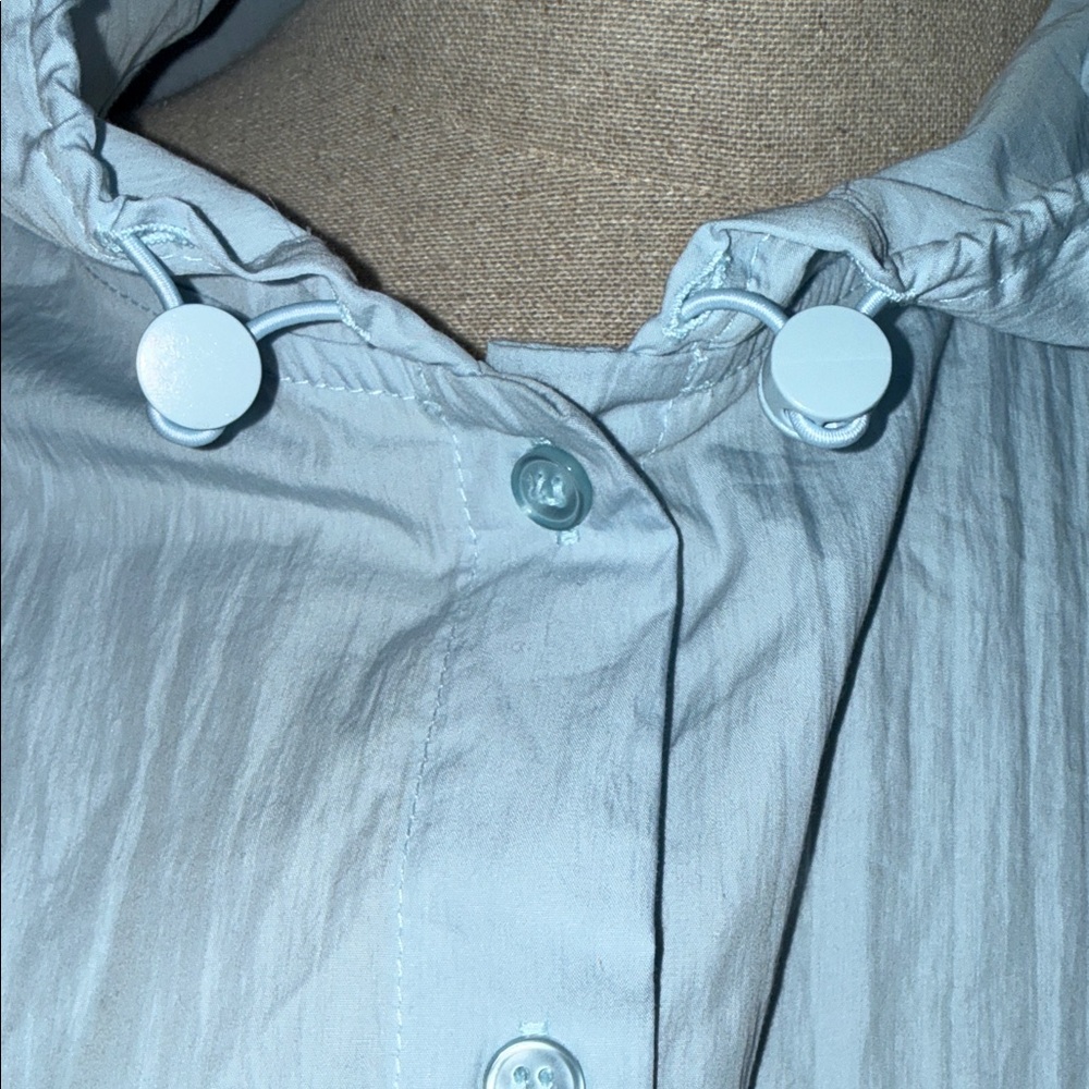 Zara Light Blue Cropped Hooded Jacket - Picture 4 of 6